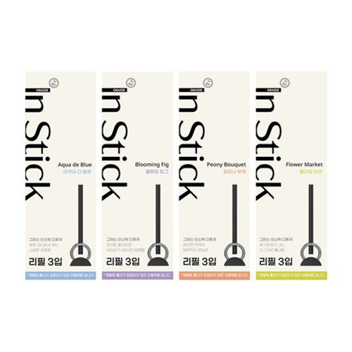 [불스원] 그라스 인스틱 디퓨저 리필 차량용 방향제 아쿠아디블루(3개입)