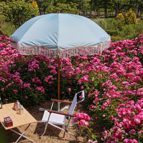 빈슨메시프 태슬 라인 스트라이프 2M 꺾임 파라솔 낚시 비치 대형파라솔 그늘막 천막