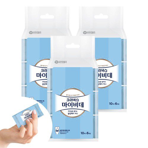 크리넥스 마이비데 클린케어 미니 10매 6입X3팩