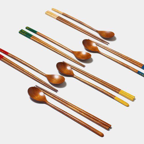 칠몽 금수강산 국내산 옻칠 나무 수저세트 답례품 집들이 선물 24cm, 파랑